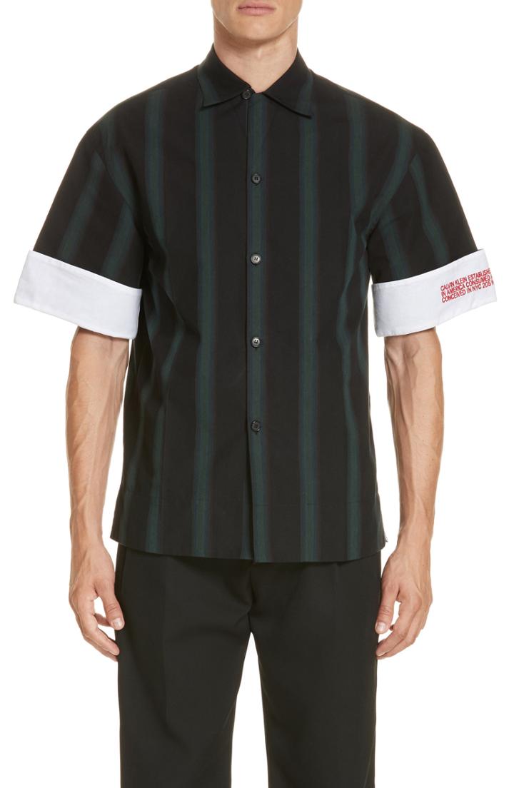 Men's Calvin Klein 205w39nyc Contrast Cuff Shirt - Blue