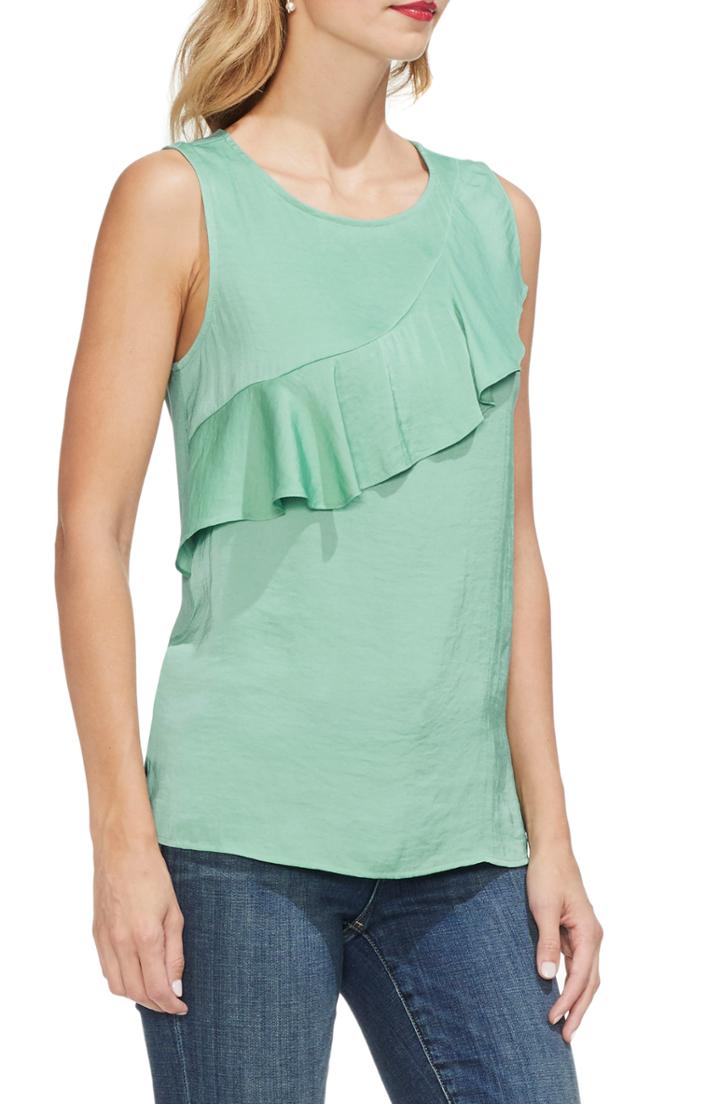 Women's Vince Camuto Ruffle Yoke Sleeveless Blouse - Green