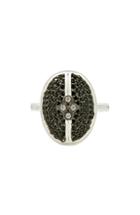 Women's Freida Rothman Industrial Finish Oval Pave Ring