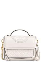 Tory Burch Fleming Quilted Leather Top Handle Satchel - Ivory