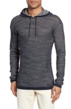 Men's John Varvatos Collection Textured Knit Hoodie, Size - Blue