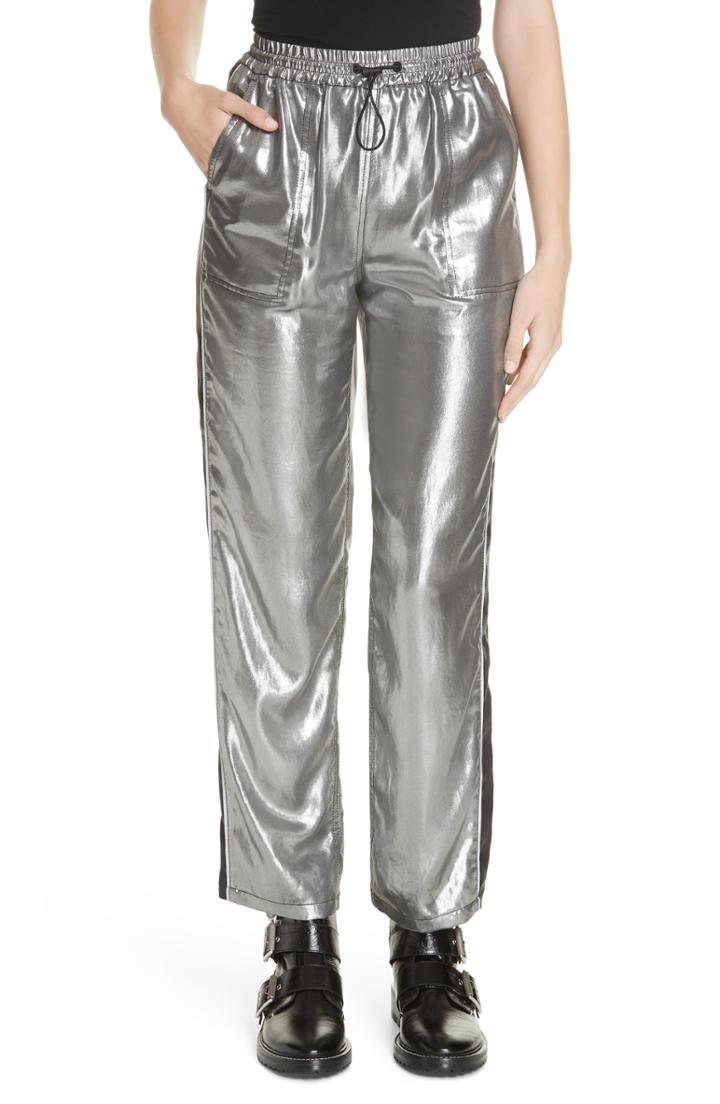 Women's Rag & Bone Sloane Metallic Track Pants, Size - Metallic