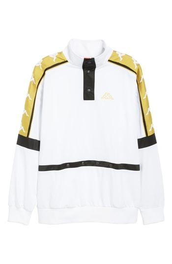 Men's Kappa Banda 10 Artan Quarter Snap Pullover, Size - White