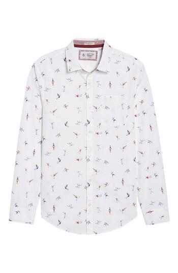 Men's Original Penguin Clumsy Skaters Poplin Shirt, Size - White