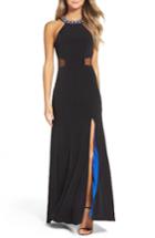 Women's Sequin Hearts Embellished Jersey Gown