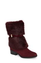 Women's Taryn Rose Giselle Weatherproof Faux Fur Boot M - Red