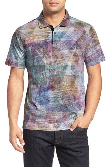 Men's Bugatchi Print Cotton Polo Shirt