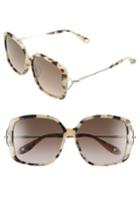 Women's Givenchy 58mm Square Sunglasses - Havana Gold/ Brown