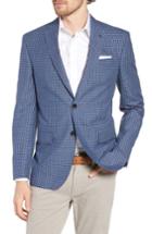 Men's Ted Baker London Jay Trim Fit Check Wool & Linen Sport Coat S - Blue