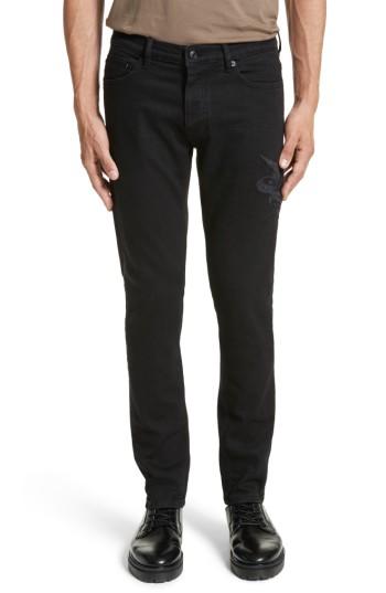 Men's The Kooples Embroidered Slim Fit Jeans