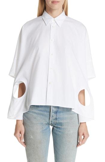 Women's Junya Watanabe Circle Cutout Shirt - White