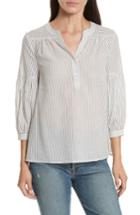 Women's Joie Aldys Stripe Cotton Top, Size - White