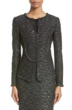 Women's St. John Collection Sparkle Wave Tweed Knit Jacket - Black