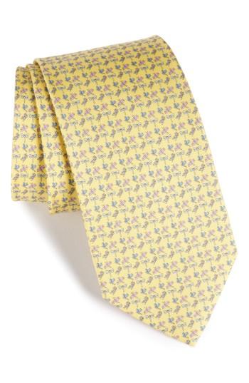 Men's Salvatore Ferragamo Dragonfly Silk Tie, Size - Yellow