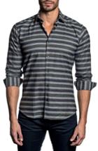 Men's Jared Lang Trim Fit Stripe Sport Shirt - Grey
