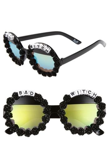 Women's Rad + Refined Bad Witch Round Sunglasses - Black/ White