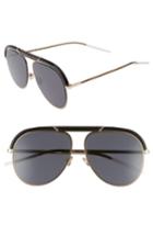 Women's Christian Dior Desertics 58mm Metal Aviator Sunglasses - Black/ Gold