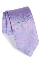 Men's Canali Paisley Silk Tie, Size X-long - Purple