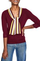 Women's Boden Tie Neck Sweater - Burgundy