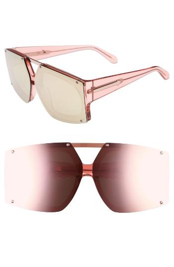 Women's Karen Walker 70mm Mirrored Oversized Sunglasses - Crystal Pink/ Rose Gold