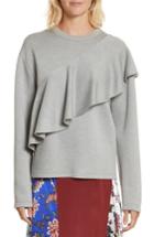 Women's Diane Von Furstenberg Ruffled Sweatshirt, Size - Grey