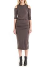Women's Michael Stars Cold Shoulder Midi Dress - Grey