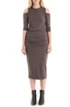 Women's Michael Stars Cold Shoulder Midi Dress - Grey