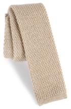 Men's Michael Bastian Solid Knit Wool Skinny Tie, Size - Beige