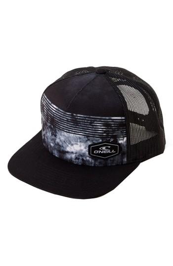 Men's O'neill Hyperfreak Mesh Snapback Trucker Cap - Black