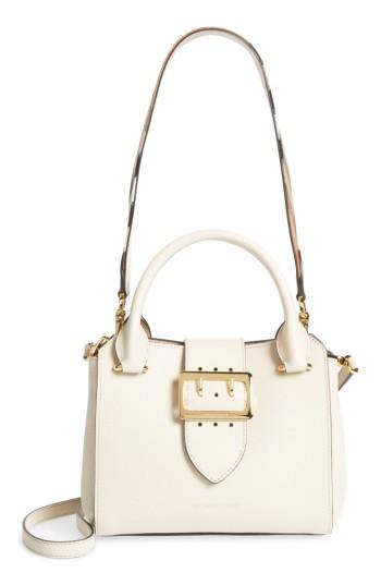 Burberry Small Buckle Leather Satchel - Grey