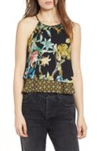 Women's Band Of Gypsies Tropical Print Layered Tank - Black