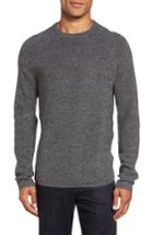 Men's Nordstrom Men's Shop Textured Merino Wool Blend Sweater - Black