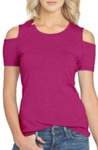 Women's 1.state Cold Shoulder Tee, Size - Pink