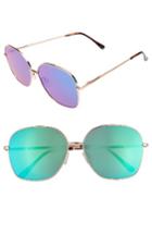 Women's Circus By Sam Edelman 60mm Mirrored Sunglasses - Rose Gold / Green Mirror