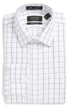 Men's Nordstrom Men's Shop Smartcare(tm) Traditional Fit Check Dress Shirt 34 - Grey
