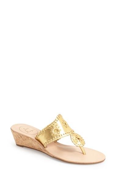 Women's Jack Rogers 'jacks' Wedge Sandal .5 M - Metallic