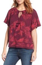 Women's Lucky Brand Tropical Leaves Peasant Top