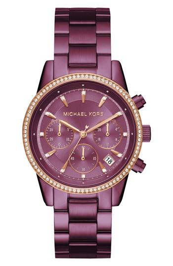 Women's Michael Kors Ritz Crystal Chronograph Bracelet Watch, 37mm