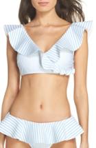 Women's Ted Baker London Stripe Ruffle Bikini Top - Blue