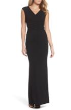 Women's Adrianna Papell Pintuck Crepe Gown - Black