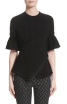 Women's Yigal Azrouel Smocked Crepe Top - Black