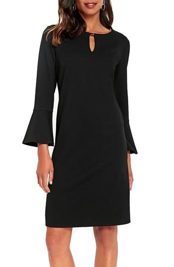 Women's Wallis Bell Sleeve Keyhole Neck Dress Us / 16 Uk - Black
