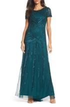 Women's Adrianna Papell Embellished Short Sleeve Gown