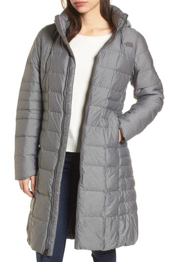 Women's The North Face Metropolis Ii Hooded Water Resistant Down Parka, Size - Grey