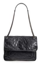 Saint Laurent Medium Niki Leather Shoulder Bag - Black