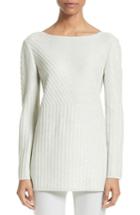 Women's St. John Collection Sparkle Engineered Rib Sweater
