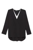 Women's Vince Camuto Layered V-neck Blouse - Black