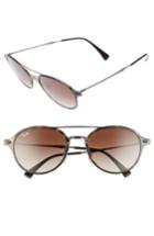 Women's Ray-ban 55mm Round Gradient Sunglasses - Light Tortoise