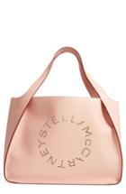 Stella Mccartney Medium Perforated Logo Faux Leather Tote - Pink