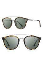 Men's Shwood Kinsrow 49mm Acetate & Wood Sunglasses - Matte Havana/ G15